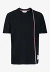Thom Browne Signature Stripe Crewneck T-shirt In Blue