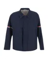 Thom Browne Signature-stripe Detailed Long-sleeved Shirt Jacket In Black