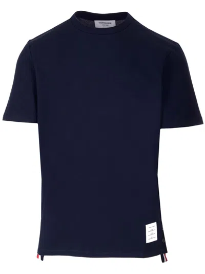 Thom Browne Signature T- Shirt In Black