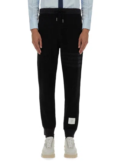 Thom Browne Silk And Cotton Pants In Black