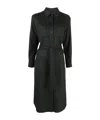 Thom Browne Silk-blend Midi Shirt Dress In Black