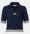 Thom Browne Silk-blend Polo Shirt In Blue
