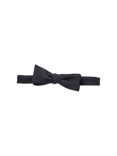 Thom Browne Silk Bow Tie In Black