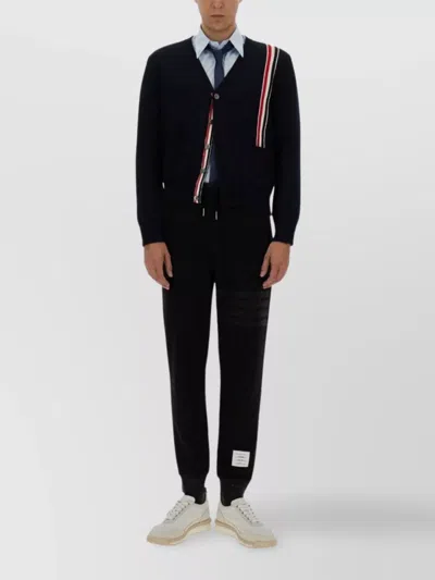 Thom Browne Silk Cotton Pants Drawstring Waist In Black