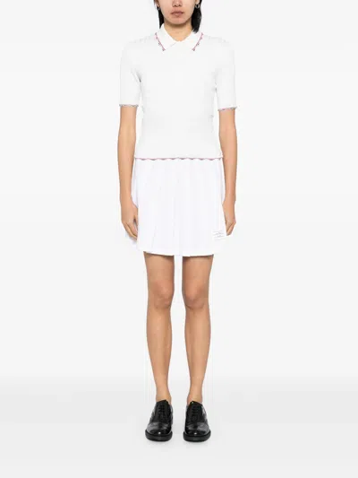 Thom Browne Silk Cotton Polo Women In White