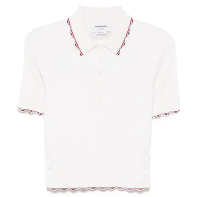 Thom Browne Silk Cotton Polo Women In White