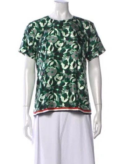 Pre-owned Thom Browne Silk Floral Print Top In Grey