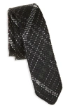 Thom Browne Silk Jacquard Tie In Green