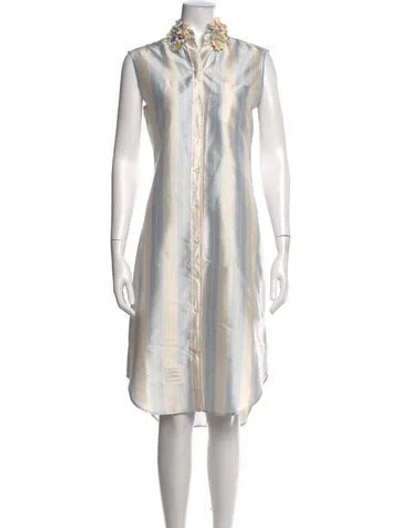 Pre-owned Thom Browne Silk Knee-length Dress In Multi