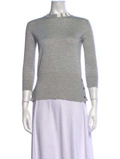 Pre-owned Thom Browne Silk Mock Neck Sweater W/ Tags In Grey