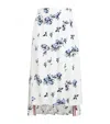 Thom Browne Silk Pleated Midi Skirt In White