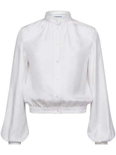 Thom Browne Silk Shirt In White