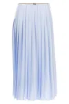 Thom Browne Awning Striped Poplin Funmix Pleated Skirt In Blue
