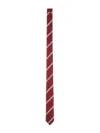 Thom Browne Diagonal Striped Silk Tie With Slim Width
