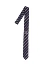 Thom Browne Formal Slim Striped Pattern Neck Ties In Blue