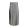 Thom Browne Houndstooth-pattern Pleated Midi Skirt In Gray
