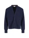 Thom Browne Knitwear With V-neckline And Ribbed Finish