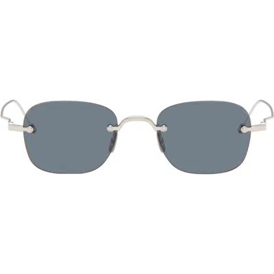 Thom Browne Silver Rectangular Rimless Sunglasses In Neutral