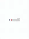 Thom Browne Silver Tie Clip With Signature Stripes In Metallic
