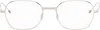 Thom Browne Silver Titanium Rectangular Glasses In Silver