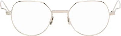 Thom Browne Silver Titanium Round Glasses