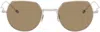 Thom Browne Silver Titanium Round Sunglasses In Brown
