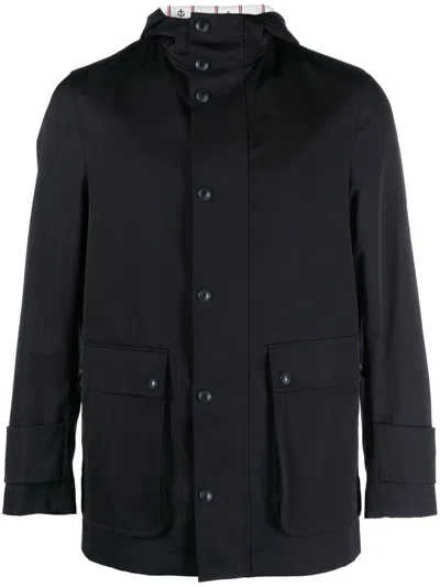 Thom Browne Simplified Snap Front Rain Parka In Nylon Tech