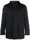Thom Browne Simplified Snap Front Rain Parka In Nylon Tech In Blue