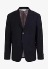 Thom Browne Signature-stripe Single-breasted Blazer In Blue