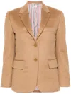 Thom Browne Single-breasted Blazer In Camel Hair In Brown