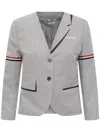 Thom Browne Tailored Seersucker Jacket In Grey