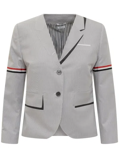 Thom Browne Single-breasted Blazer In Grey