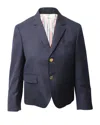 Thom Browne Single-breasted Blazer In Navy Blue Wool In Blue
