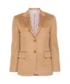 Thom Browne Single-breasted Blazer In Camel Hair In Nude
