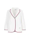Thom Browne Woman Blazer White Size 10 Cotton In White
