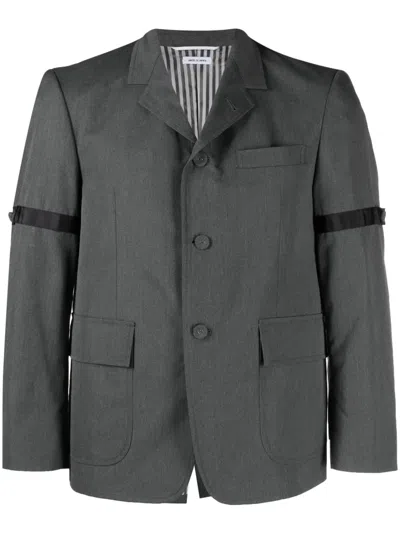 Thom Browne Men's Unstructured Straight Fit Sb S/c With Gg Armband In Gray