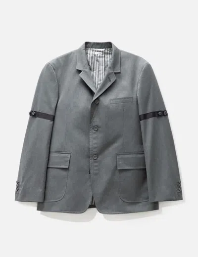 Thom Browne Single-breasted Button-fastening Blazer In Grey