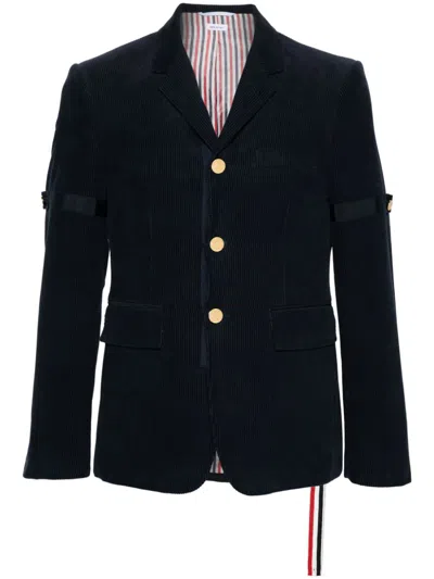 Thom Browne Single-breasted Corduroy Blazer In Blue