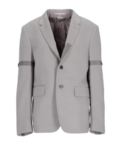 Thom Browne Single-breasted Corduroy Blazer In Gray