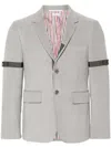 Thom Browne Single-breasted Corduroy Blazer In Grey