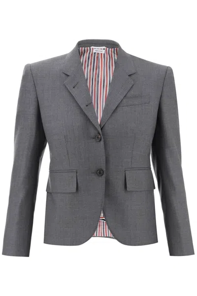 THOM BROWNE SINGLE-BREASTED CROPPED JACKET IN 120'S WOOL