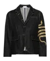 Thom Browne Jeansblazer Mit Schlangenmotiv In Black