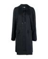 Thom Browne Single-breasted Hooded Parka In Black