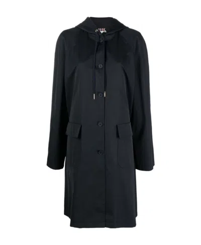 Thom Browne Single-breasted Hooded Parka In Black