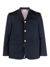 Thom Browne Single-breasted Cropped-sleeve Blazer In Dark Blue