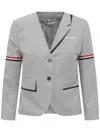 Thom Browne Tailored Seersucker Jacket In Grey