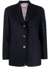 Thom Browne Single-breasted Stripe-sleeve Blazer In Blue