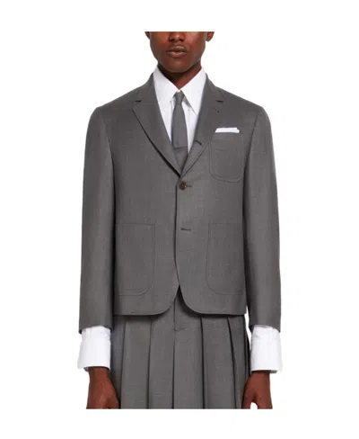 Thom Browne Single-breasted Suit Jacket In Gray