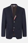Thom Browne Single-breasted Cropped-sleeve Blazer In Blue