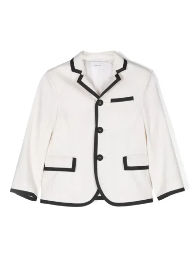Thom Browne Kids' Single-breasted Wool Blazer In 中性色